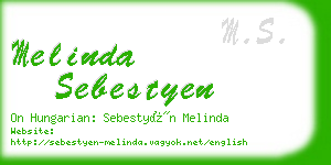 melinda sebestyen business card